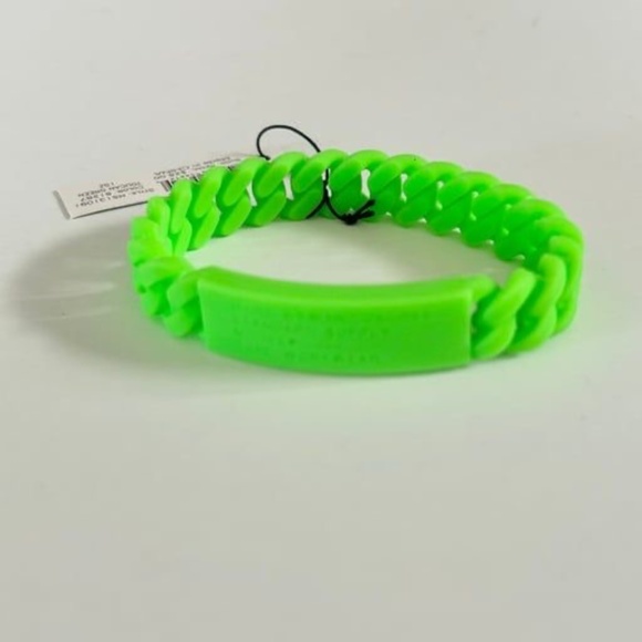 NWT Marc By Marc Jacobs Green Standard Supply Braided Silicone Rubber Bracelet - Picture 3 of 8